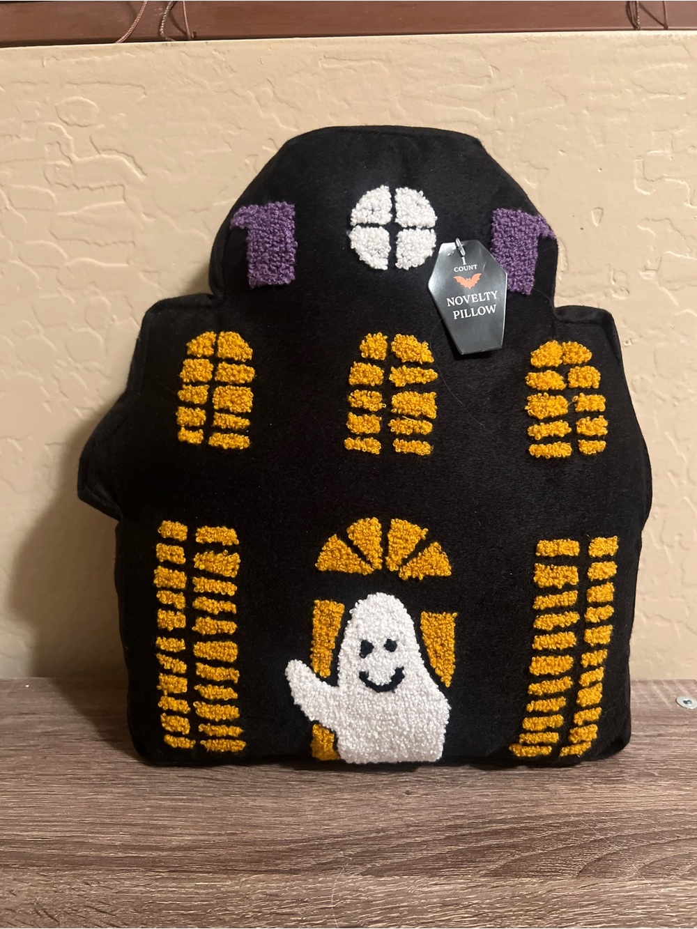 Target Bullseye Haunted House Ghost Throw Pillow Black Orange NWT